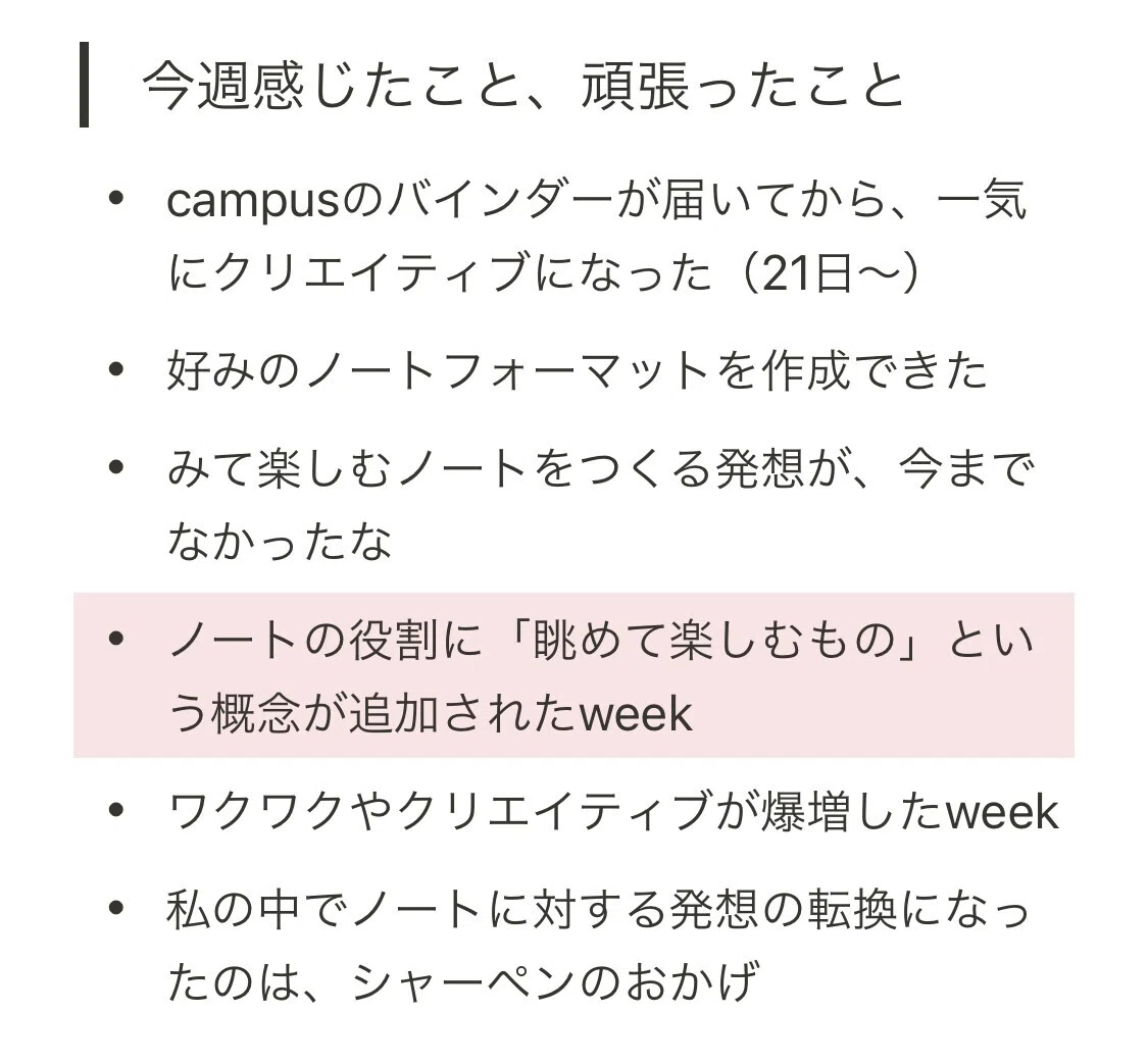 創造性に火がついたweek | weekly journal|mica