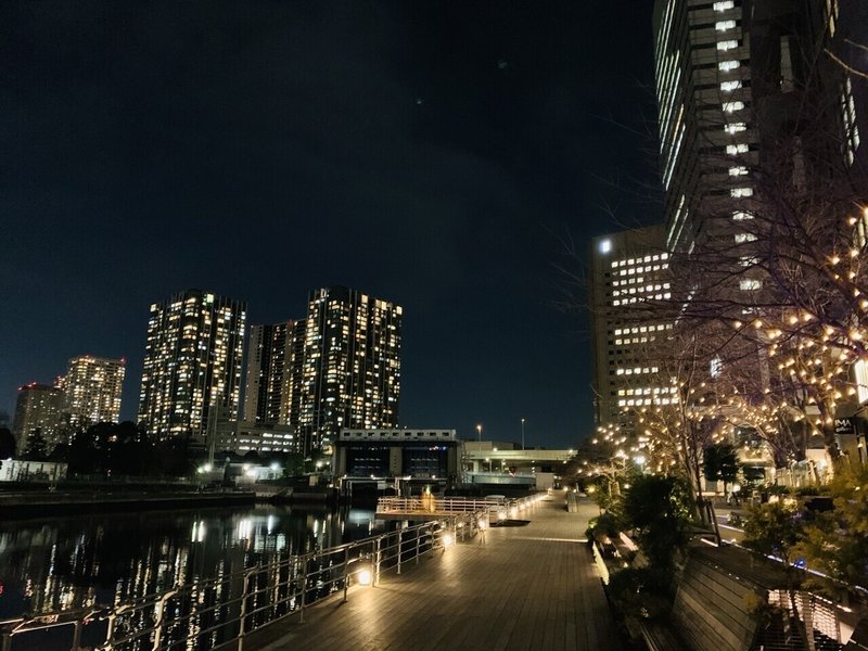 ラン 高浜運河と天王洲運河の夜景ラン 闇夜に浮かぶ白いものは 東京都港区 品川区 サザヱ Note