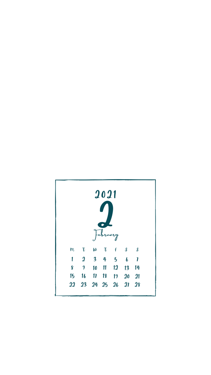 21年2月のカレンダー 待受用 Pandalabo 日付シート配信時々ねこ Note