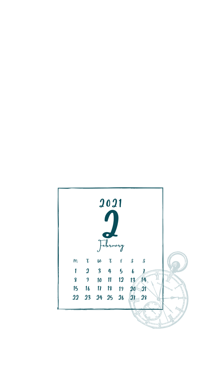 21年2月のカレンダー 待受用 Pandalabo 日付シート配信時々ねこ Note
