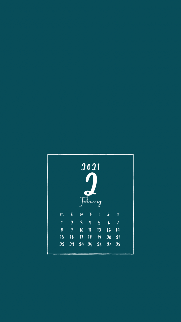 21年2月のカレンダー 待受用 Pandalabo 日付シート配信時々ねこ Note