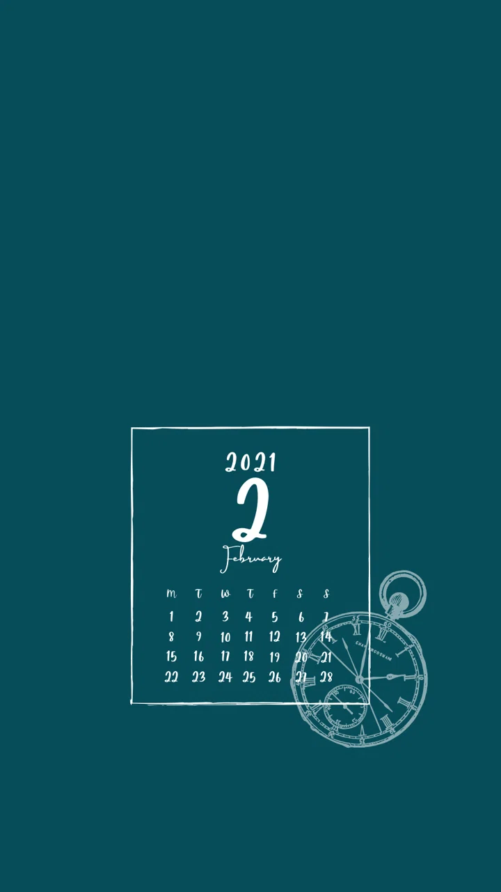 21年2月のカレンダー 待受用 Pandalabo 日付シート配信 Note
