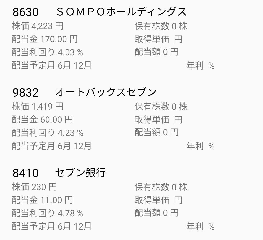 安定の高配当株スクリーニング｜来生