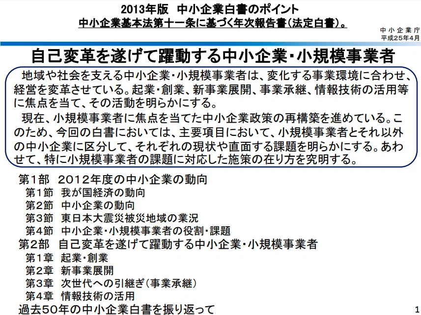 過去の中小企業白書の概要と中小企業憲章｜山中勧／伍魚福社長