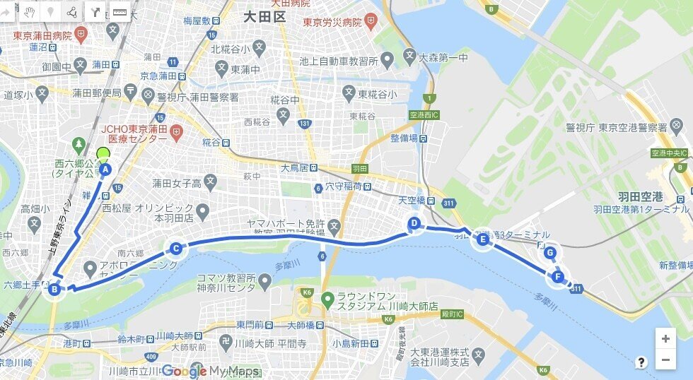 ラン】多摩川沿いを六郷土手から羽田空港まで(東京都大田区 ラン】多摩川沿いを六郷土手から羽田空港まで(東京都大田区