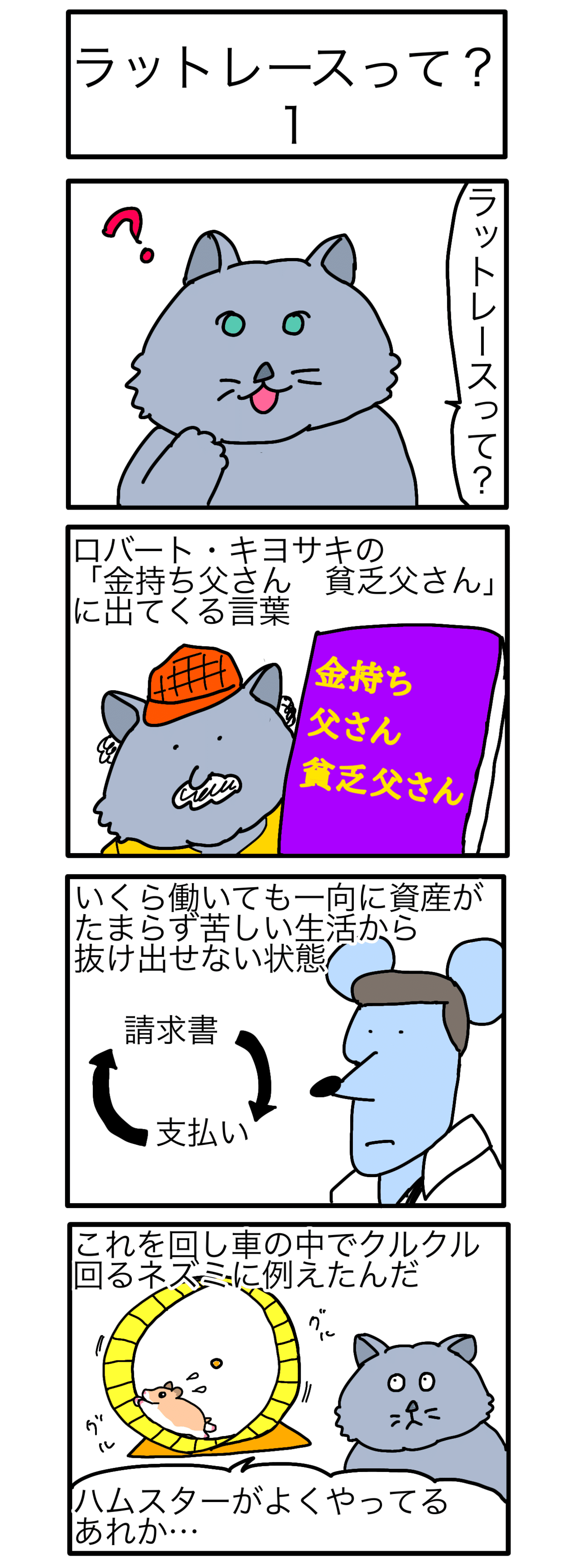投資猫マンガ キャットレース(ラットレース)｜ドークギークナード｜note
