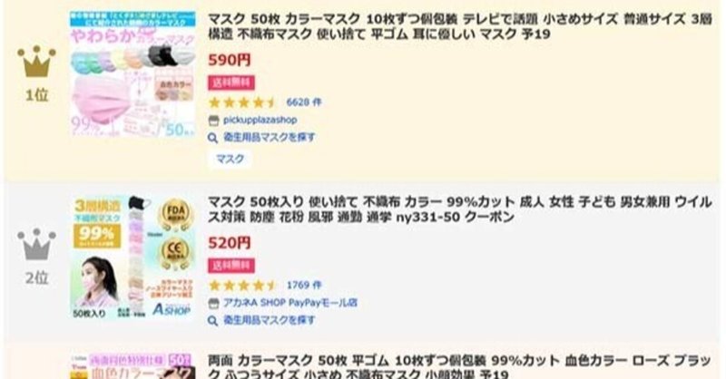 2021年1月27日にヤフーショッピングで売れた商品をトップ20までまとめてみた 売れるネットショップの教科書 note