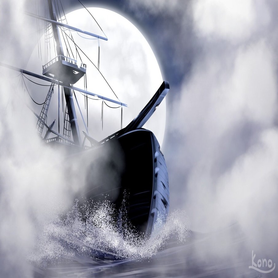 背景ワンドロ 幽霊船の描き方 背景イラスト配布中 コノハ Note
