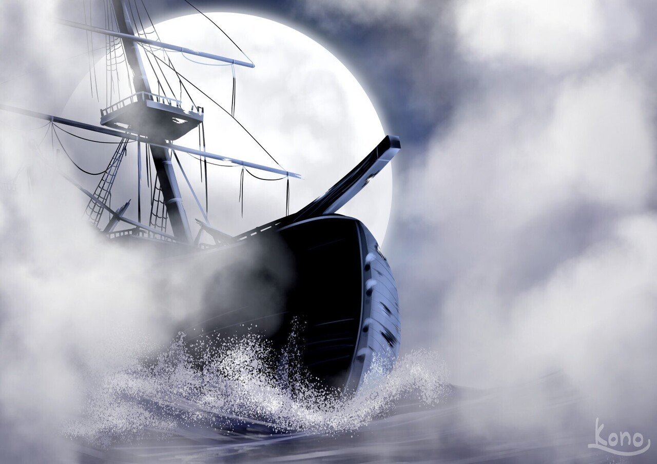 背景ワンドロ 幽霊船の描き方 背景イラスト配布中 コノハ Note 背景ワンドロ 幽霊船の描き方 背景イラスト配布中 コノハ Note