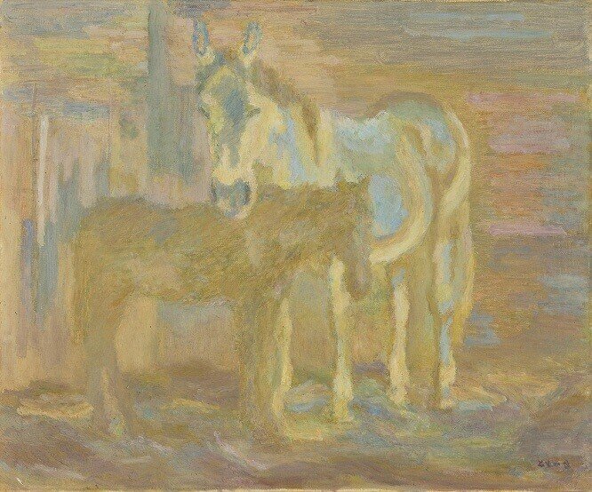 坂本 繁二郎、松間馬、希少画集画、新品額装付 坂本 繁二郎、松間馬、希少画集画、新品額装付 - メルカリ