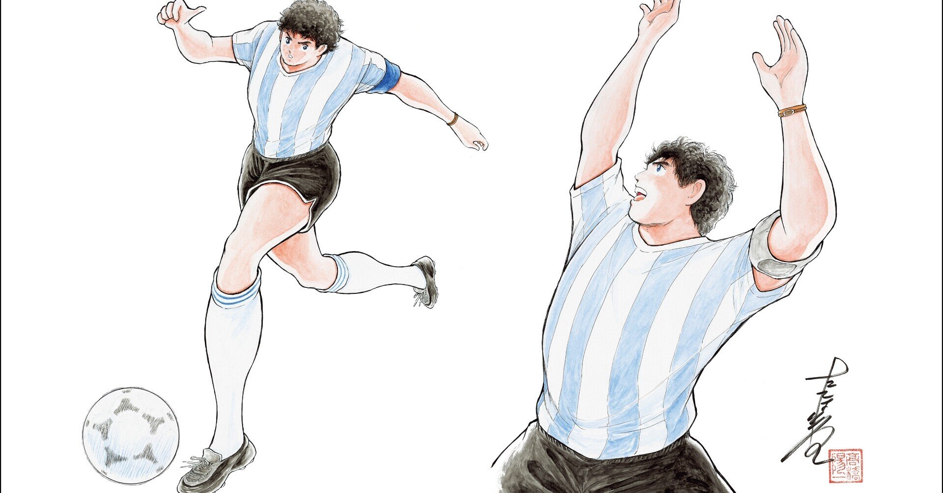 高橋先生描き下ろし ディエゴ マラドーナ 二つの顔 イラスト公開 キャプテン翼 オフィシャル 高橋先生描き下ろし ディエゴ マラドーナ 二つの顔 イラスト公開 キャプテン翼 オフィシャル