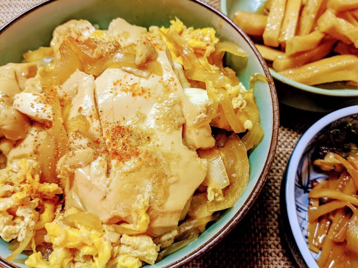 豆腐の賞味期限が近いのでヘルシーな丼にしてみた レシピ 青空ぷらす Note