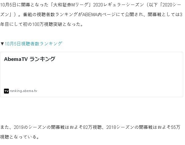 Mリーグ 運営がユーザーngを使いだしたら視聴数は微増してコメント欄が綺麗になってきた話 小豆畑まお Note