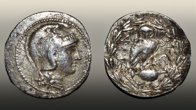 古代ギリシャ アテナイ フクロウのテトラドラクマ銀貨 //ローマ ...