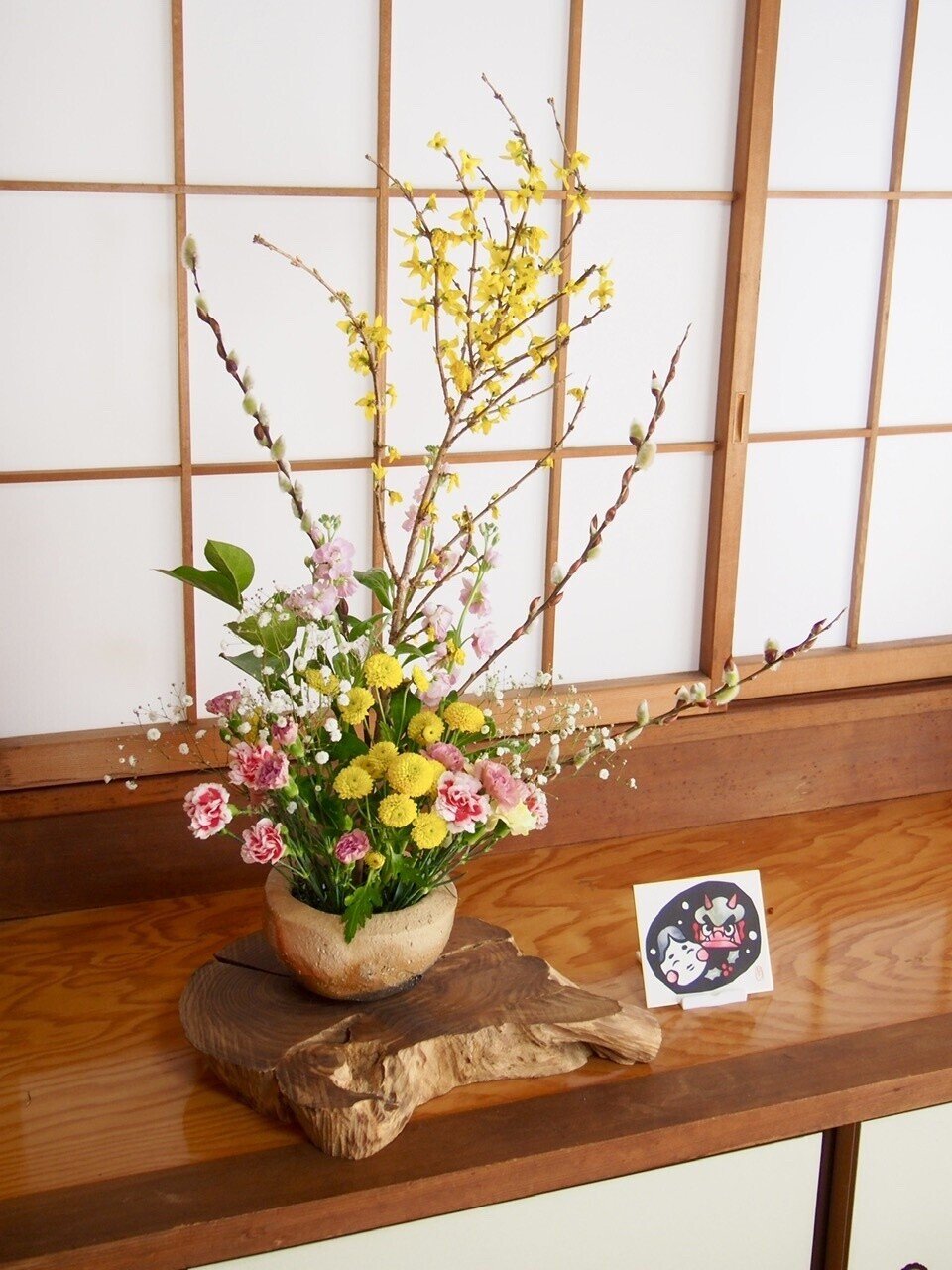 花を生ける その3 華色切絵 平石智美のカラー切り絵を楽しむnote Note