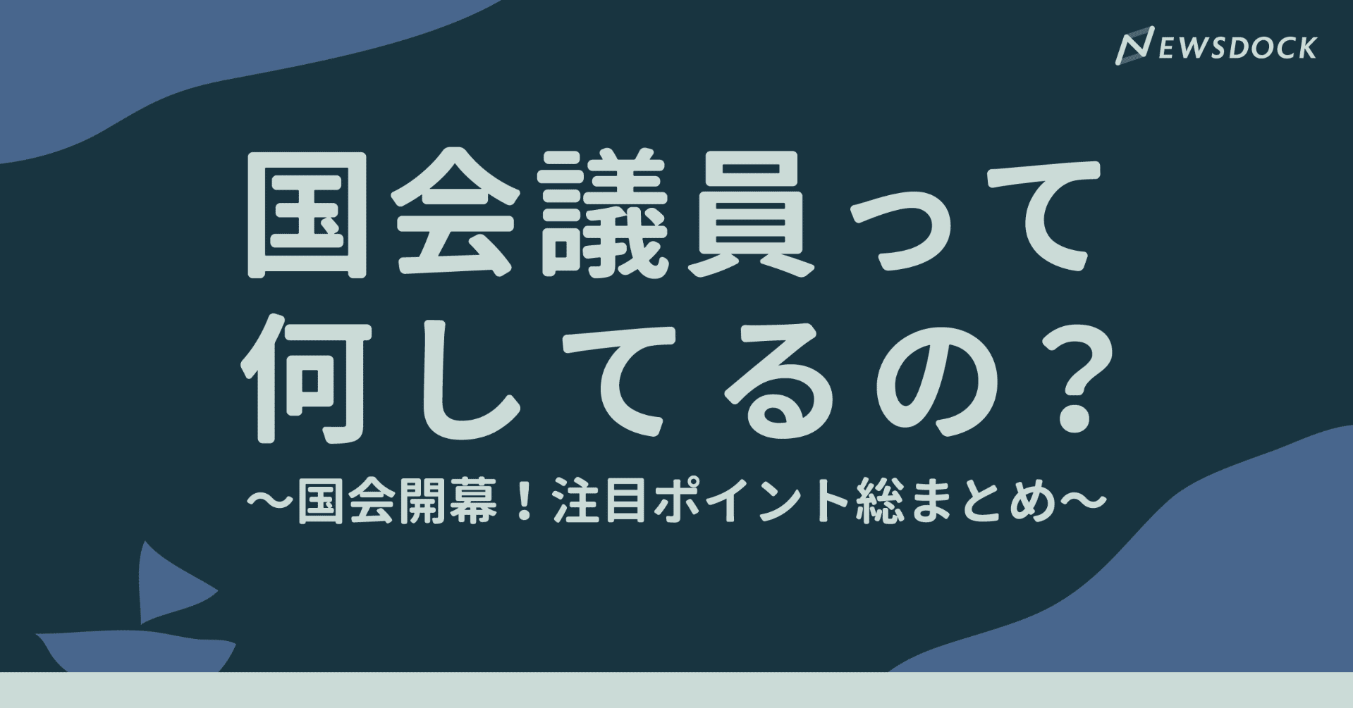 国会議員って何してるの 国会開幕 注目ポイント総まとめ Newsdock ニュースドック Note 国会議員って何してるの 国会開幕 注目ポイント総まとめ Newsdock ニュースドック Note