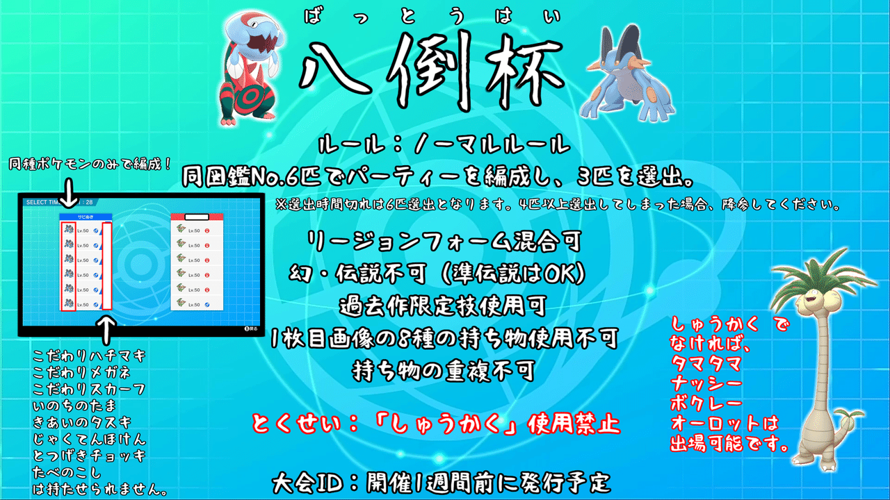 八倒杯 大会要項 サビぬき Note 八倒杯 大会要項 サビぬき Note