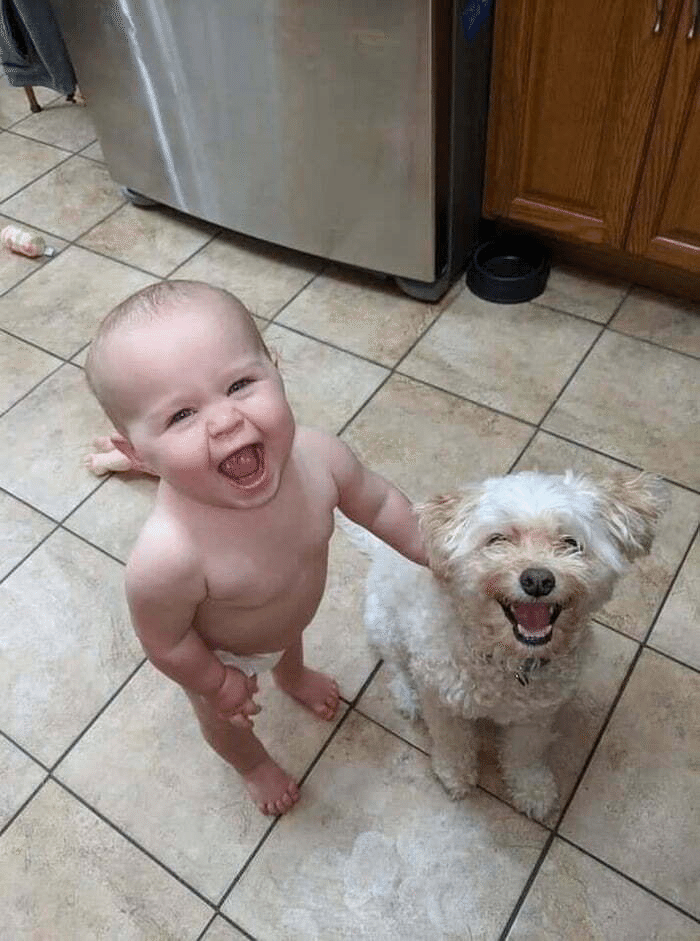子供と犬 ノリノリ Note