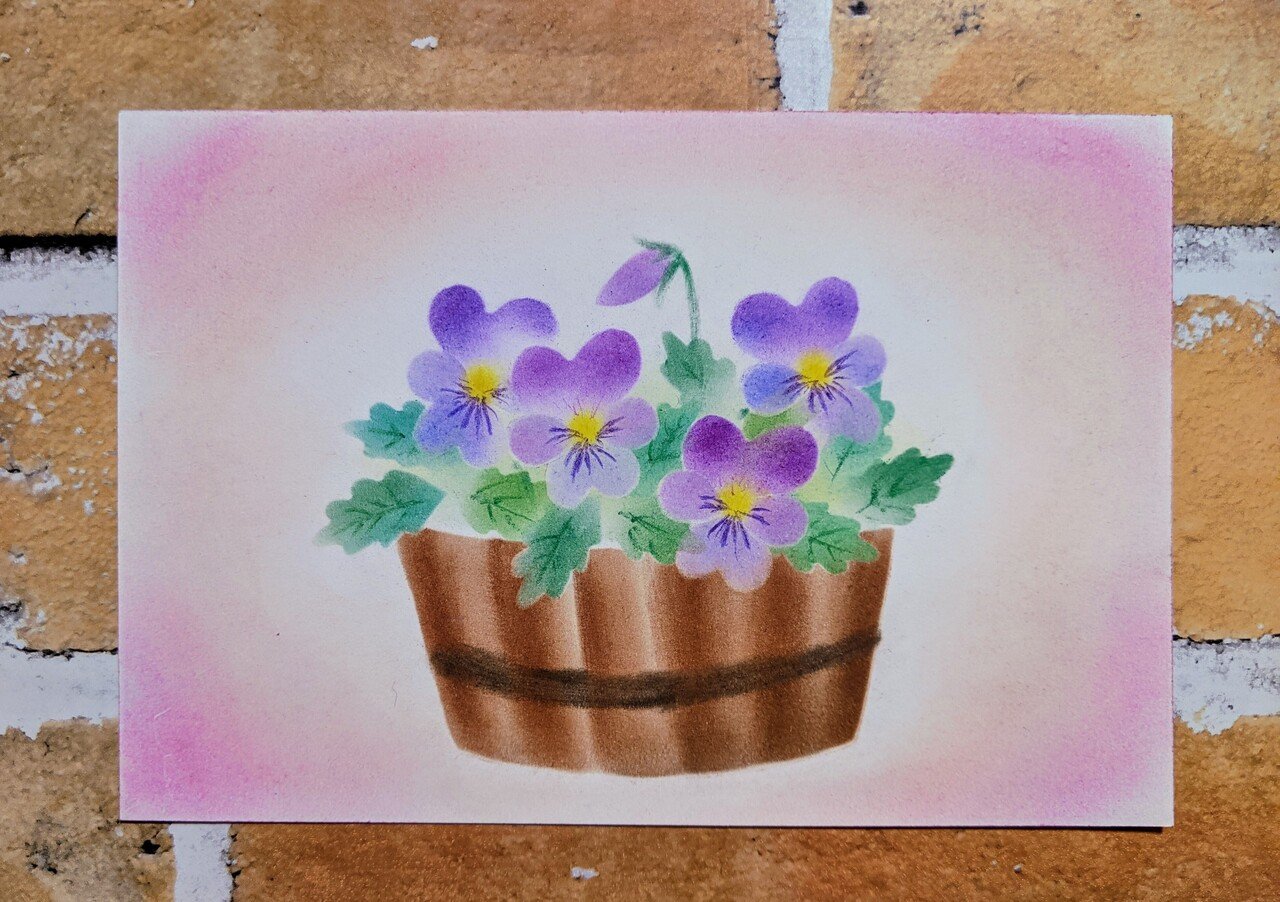 動画】パステルアートでビオラを描いてみよう♪｜成澤まり⭐初心者向け