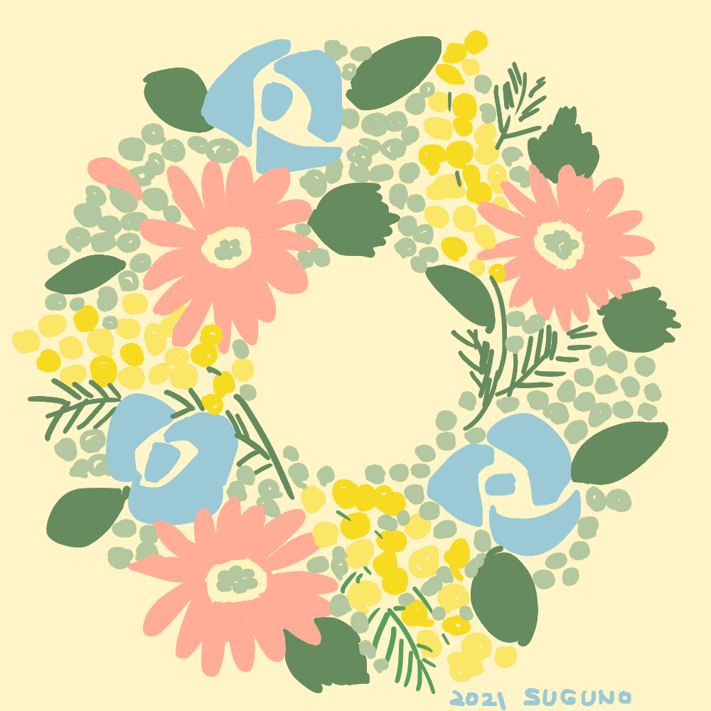 刺繍 花のリースを作ろうと思ったら花の盾になった 図案 すぐの Note
