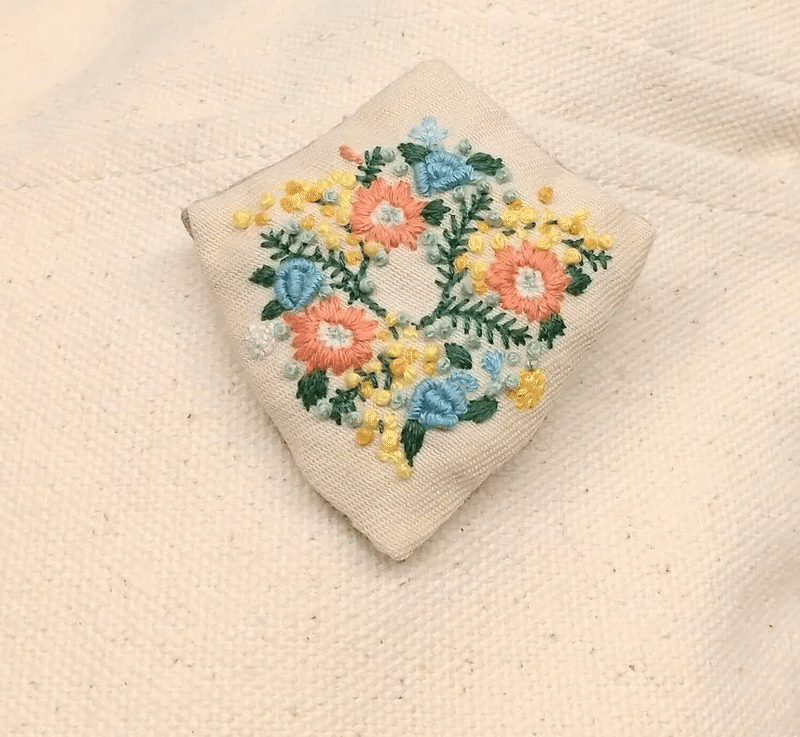 刺繍 花のリースを作ろうと思ったら花の盾になった 図案 すぐの Note