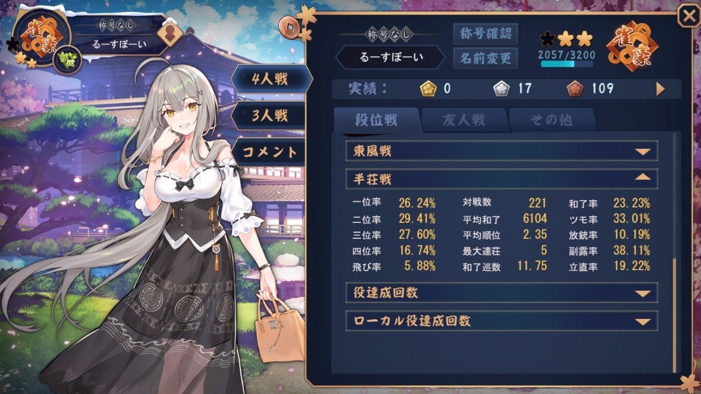 雀魂 番外編 理想の副露率とは 束子 Note