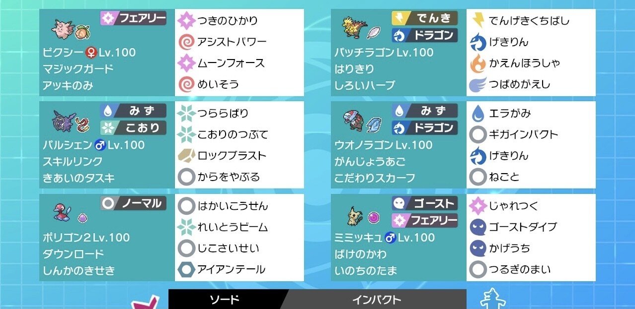 剣盾s14 ﾆｯﾁｬﾘ対面構築 最終52位 Asyu Note