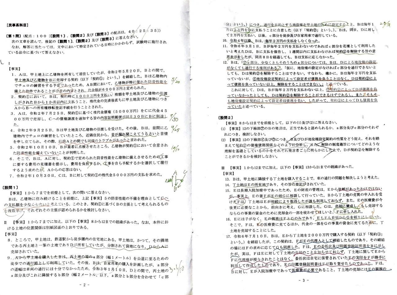 令和2年司法試験 民法 答案構成｜図書館の海