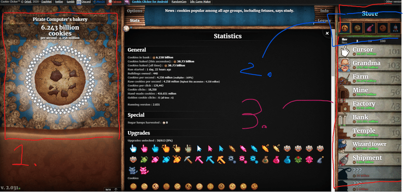 Cookie Clickerを始めて二日 生産と忍耐の大変さを実感する ぺんた Note