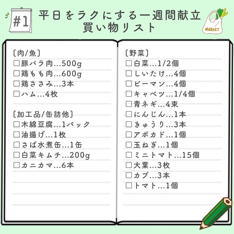平日をラクにする一週間献立 1 まとめ編 ぐっち夫婦 料理家 Note