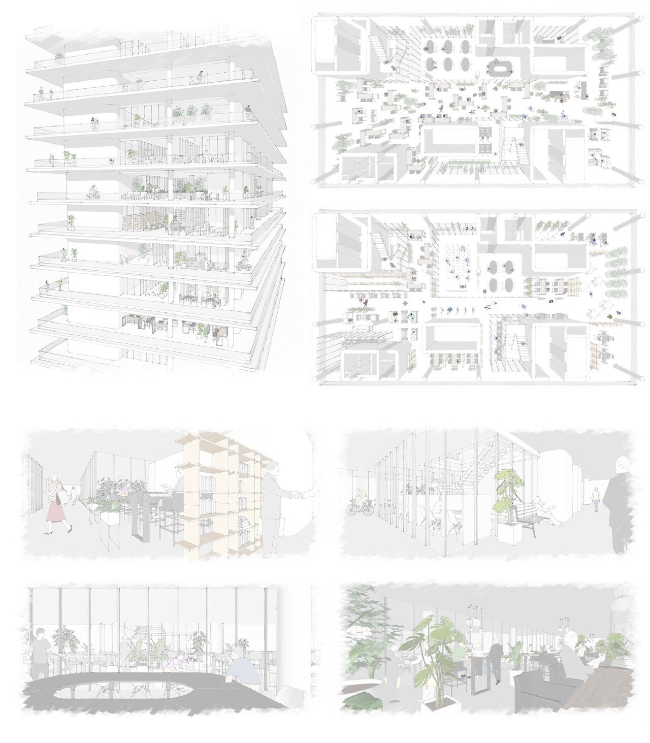 コンピュテーショナル技術でオープンエアかつ多様な環境のオフィスを