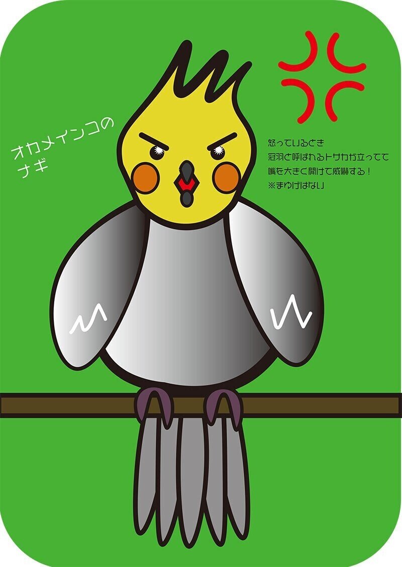 オカメインコのナギさんをillustratorで描きました さくま Note オカメインコのナギさんをillustratorで描きました さくま Note