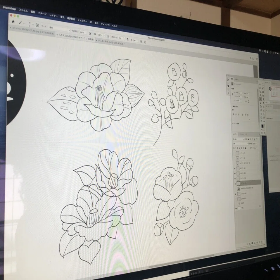 切り絵フリー図案No.101から104「椿」 | 華色切絵 【公式サイト】