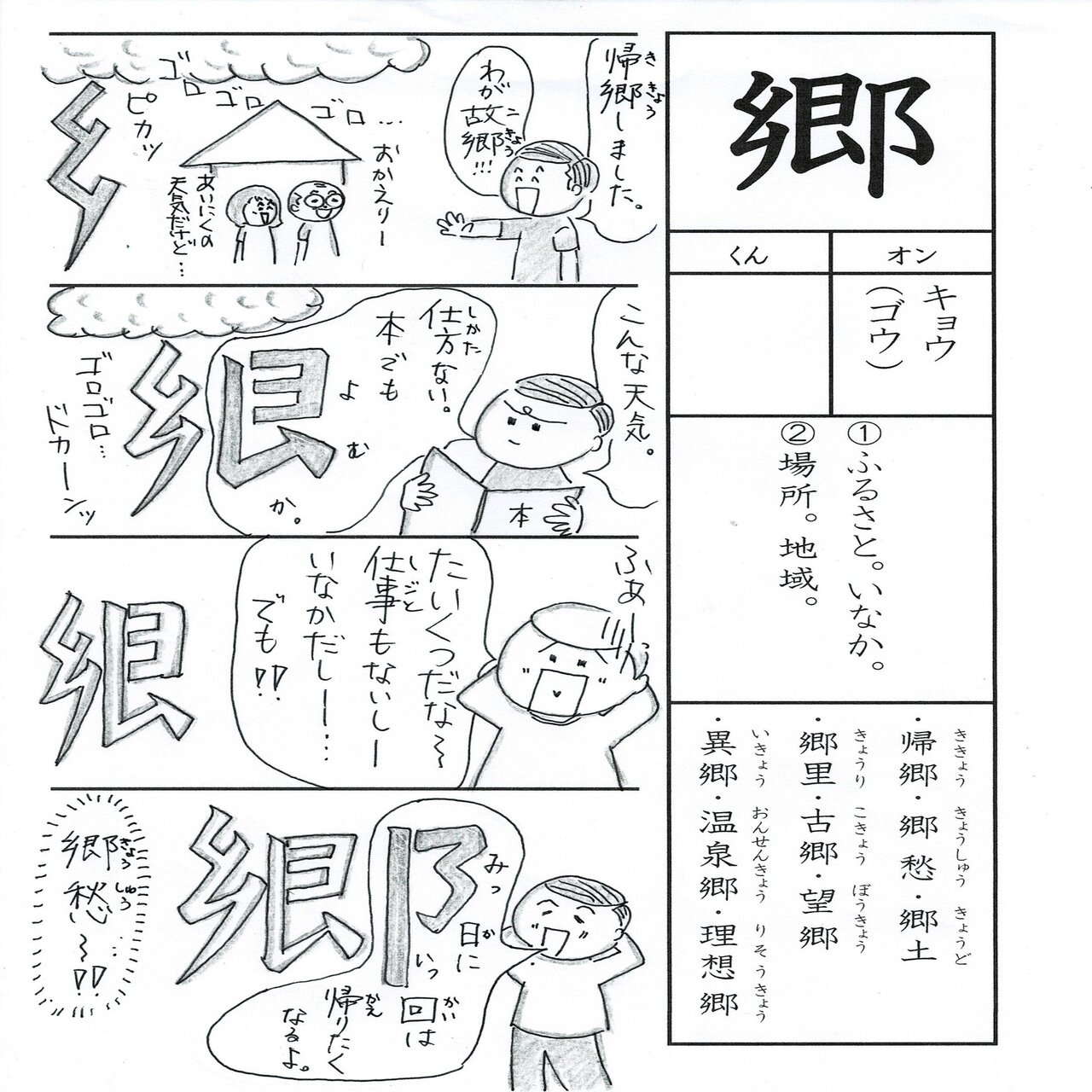漢字四コマ漫画 小６の漢字 郷はこうやって覚えようの巻 Sun Sunny D01 Note