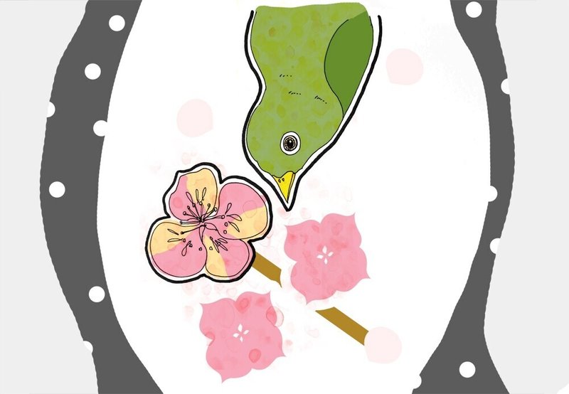 今日のイラスト 梅と鳥 描きました みうちえ Note 今日のイラスト 梅と鳥 描きました みうちえ Note
