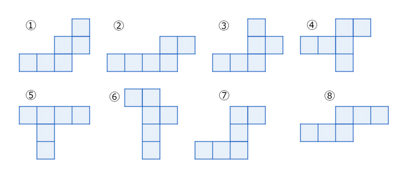 立方体展開図 立方体展開図の存在の可否は 上下左右前後の 向かい合う面３組の可否でわかる ワンセンテンス算数 Note