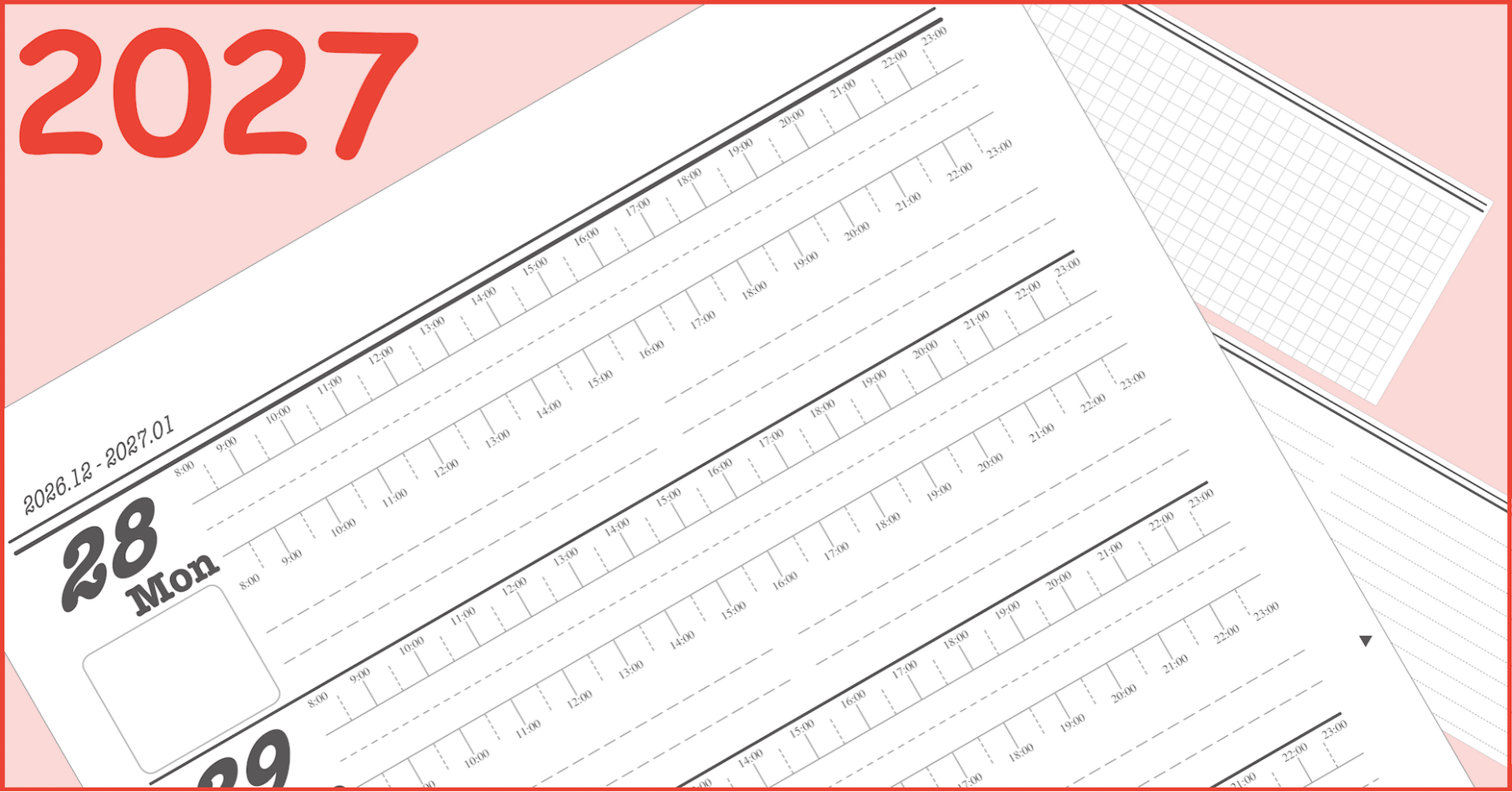 27年 縦サイズ印刷用スケジュール帳 Pdf版 106頁 Zirro Note