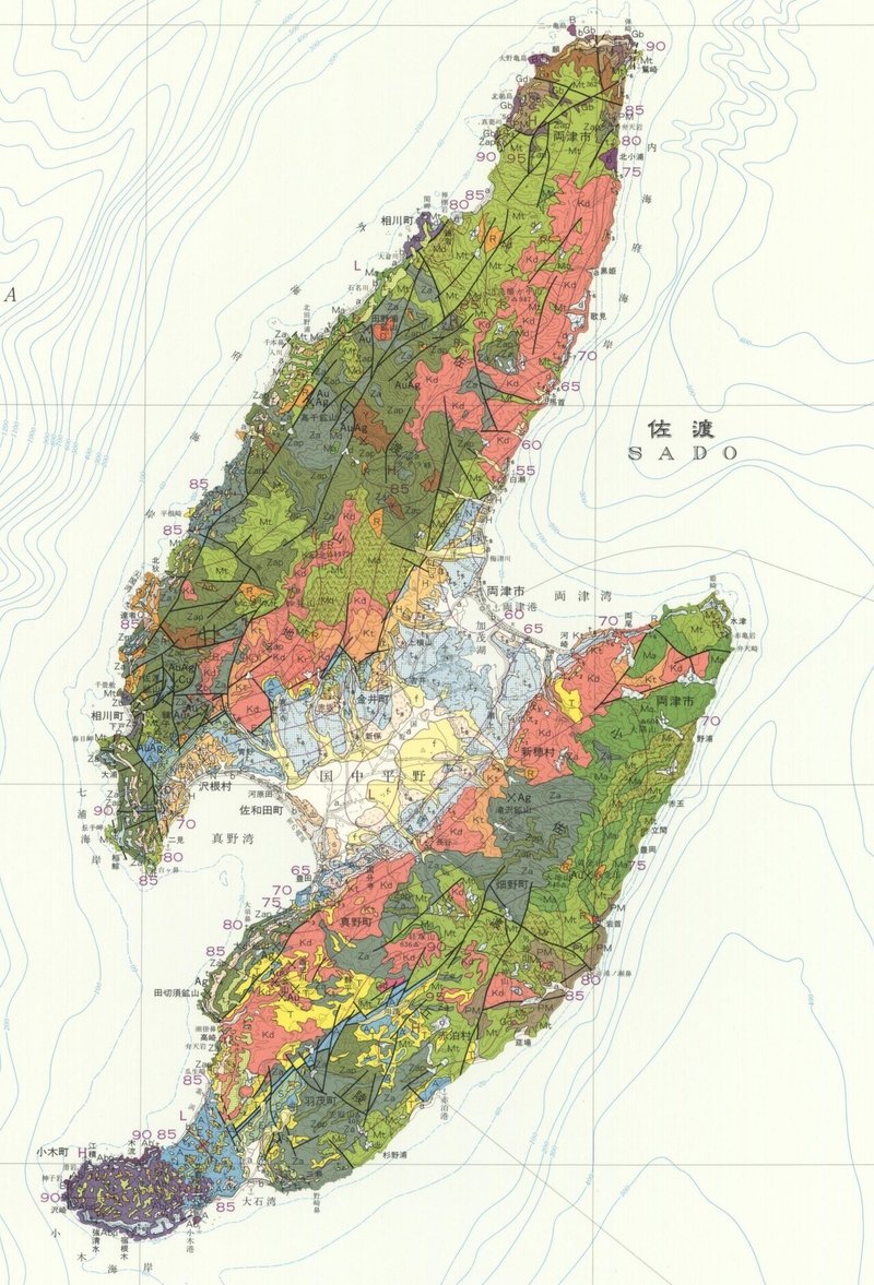 20万分の1地質図_佐渡島