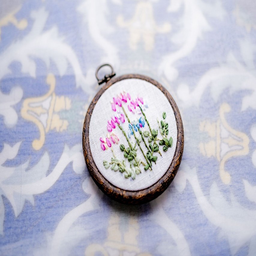 レンゲの花刺繍の作り方 Art Fiber Endo Note