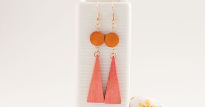 円と三角のロングピアス イヤリング 一点もの Nemomo Note