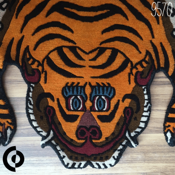 新商品入荷 本物 シルク製 チベタンタイガーラグ XL 187 ネパール 4533cd52e8d319218c80ccf5f2b81c