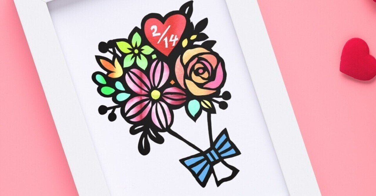 フリー図案no 110 花束 の切り絵 華色切絵 平石智美のカラー切り絵を楽しむnote Note