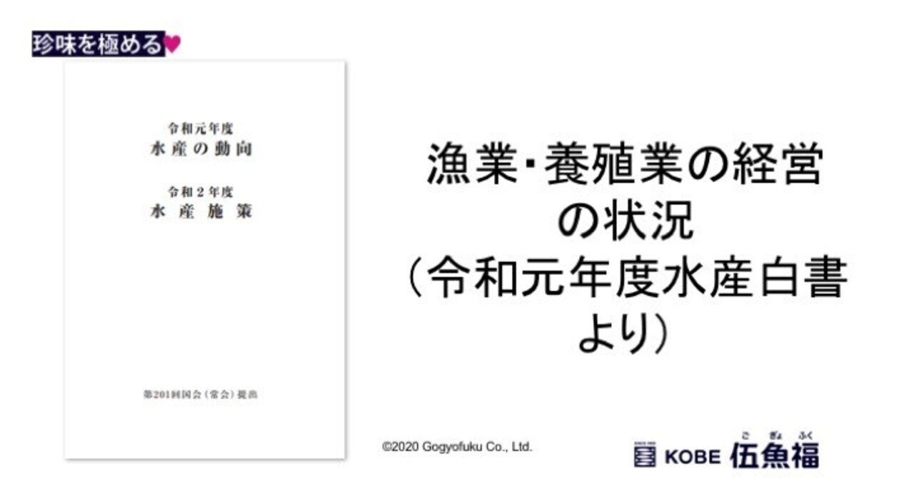 漁業・養殖業の経営の状況（令和元年度水産白書より）｜山中勧