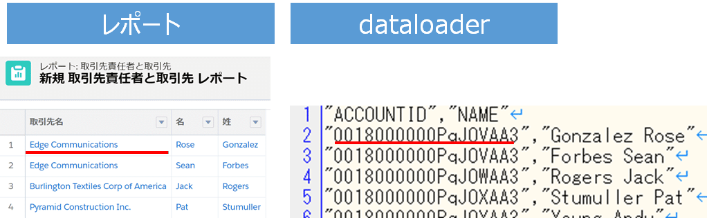 Salesforce] dataloarderを使って参照先オブジェクトの値を同時に