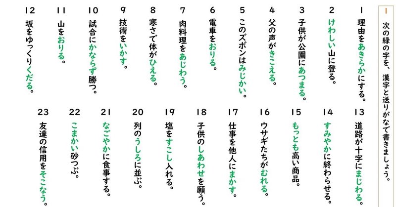 小学校5年生国語　間違えやすい送りがな1