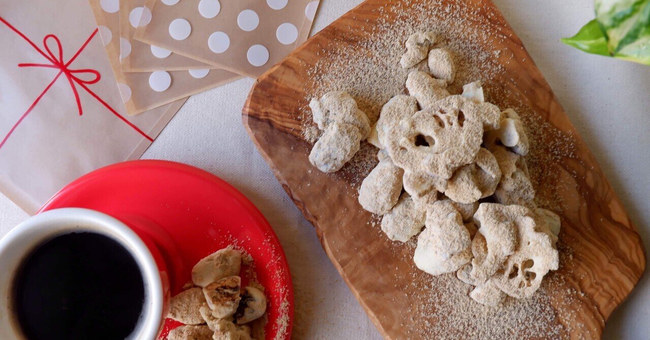 ホワイトチョコがけピーカンナッツとバゲットラスク~きな粉風味