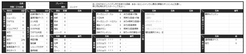 Njrpg 2nd プレイエイド ネヤ式カスタムキャラクターシートv2nd 1 2 0 ネヤ Note