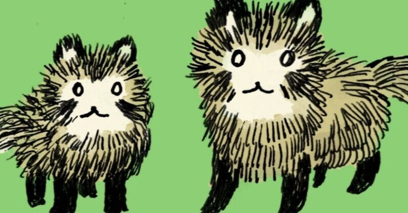 もしゃもしゃ動物の絵46 タヌキっぽい かよん Note