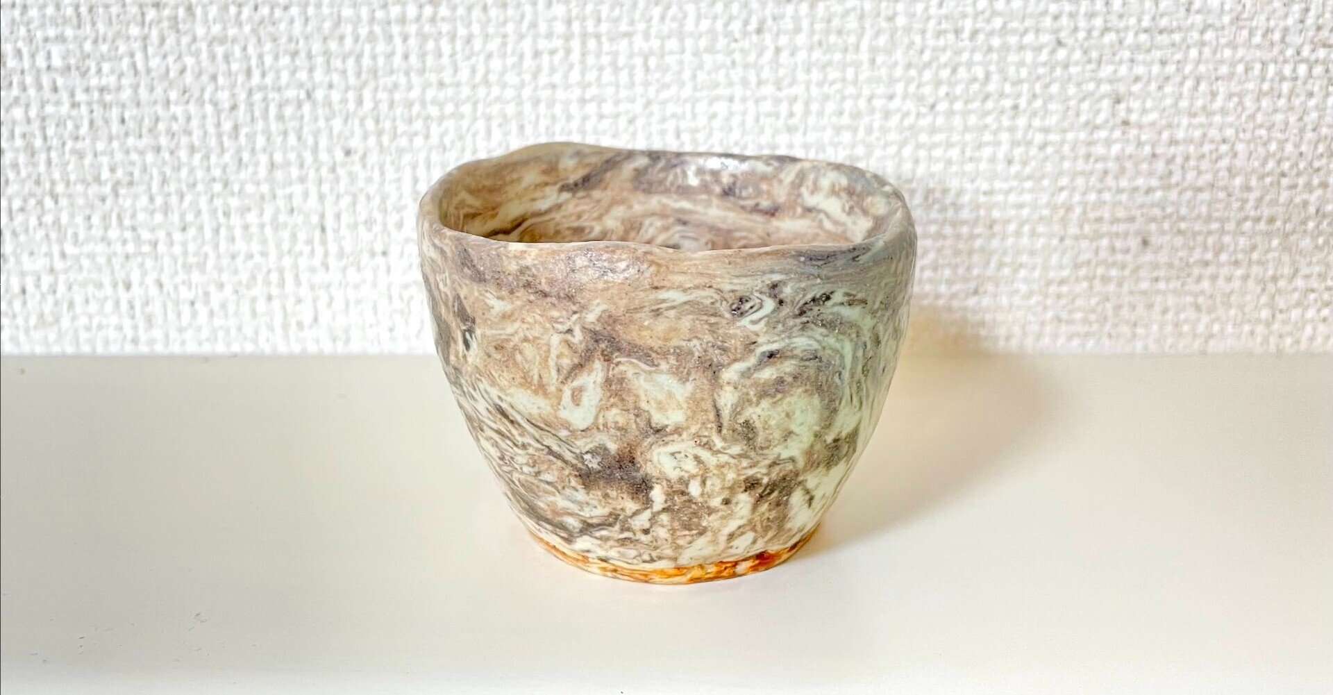 no.29 手びねりのマーブル模様カップ 完成編｜Nao🍎＠陶芸主婦