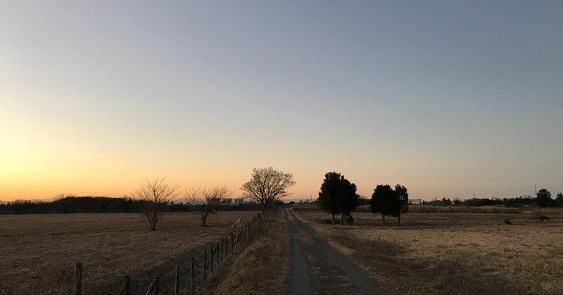 はらっぱと空と夕暮れ